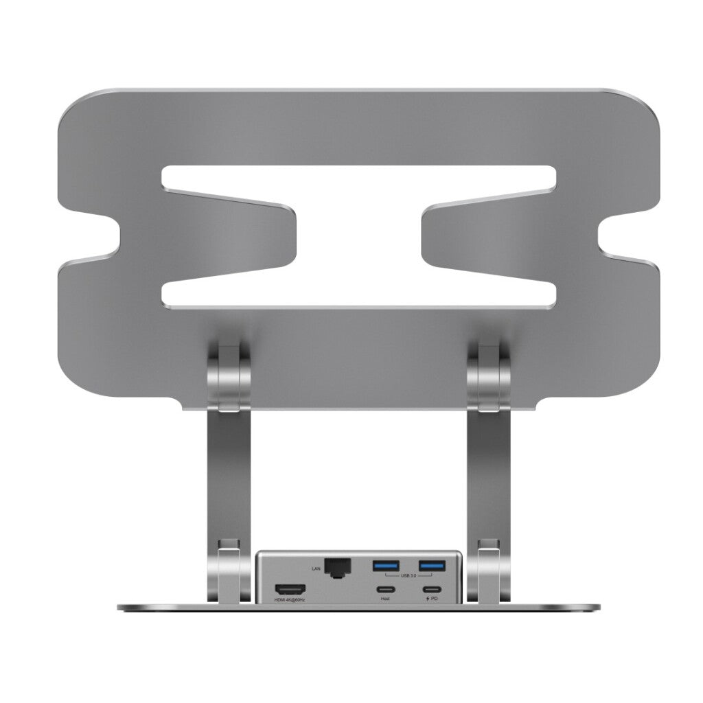 Rapoo Ucs-5001 Laptop Standaard + 5In1 Usb-C Multiport Hub Aluminium/Zilver