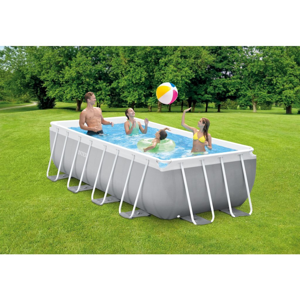 Intex 26788Gn Prism Frame Zwembad 400X200X100 Cm Grijs/Blauw