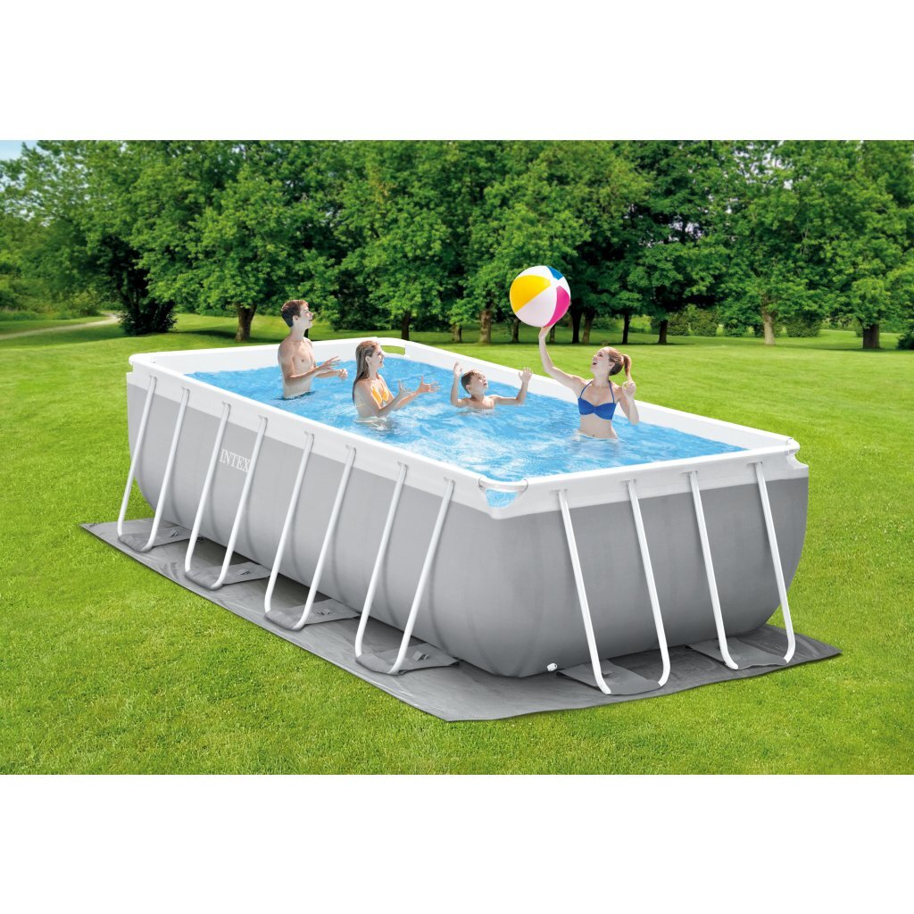 Intex 26792Gn Prism Frame Zwembad 488X244X107 Cm Grijs/Blauw