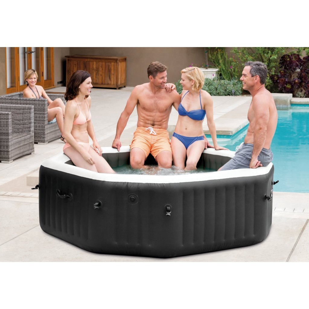 Intex 28458Nl Purespa Jet & Bubble Deluxe Jacuzzi 4-Persoons Set Met Zoutwatersysteem 201/150X71Cm