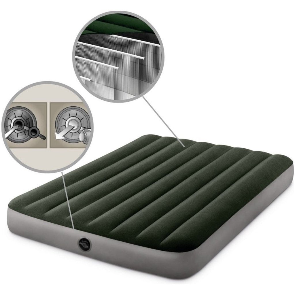 Intex 64108 Prestige Downy 2-Persoons Luchtbed 191X137 Cm Groen/Grijs