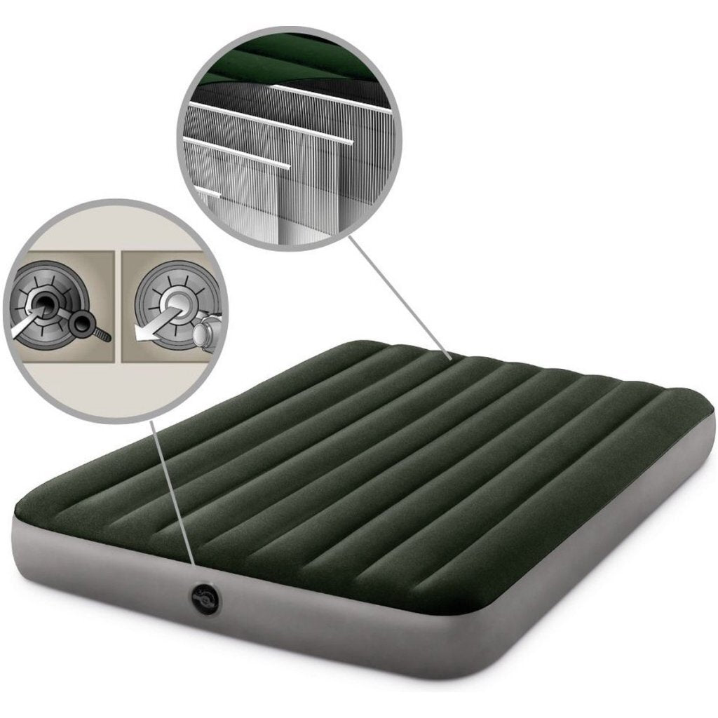 Intex 64109 Prestige Downy 2-Persoons Luchtbed 203X152 Cm Groen/Grijs