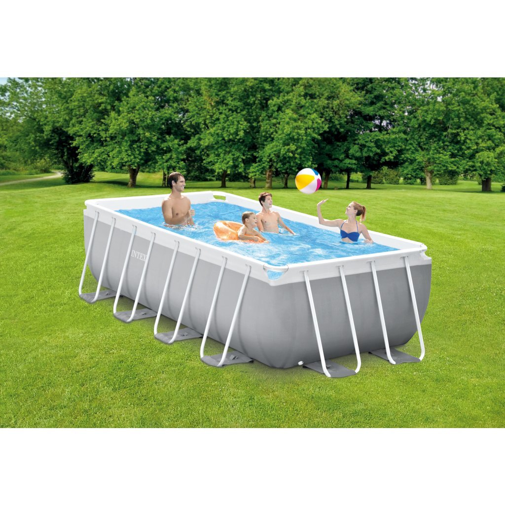 Intex 26790Gn Prism Frame Zwembad 400X200X122 Cm Grijs/Blauw