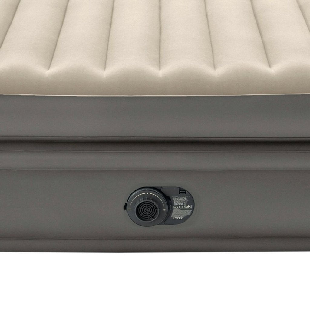 Intex 64164Nd Prime Comfort 2-Persoons Luchtbed 152X203X51 Cm + Ingebouwde Pomp Grijs/Beige