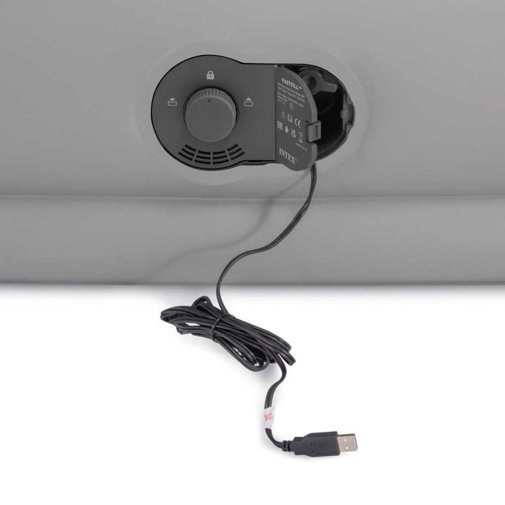 Intex 64159 Dura-Beam Comfort 2-Persoons Luchtbed 203X152X36 Cm + Ingebouwde Pomp Blauw/Grijs