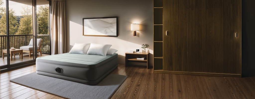 Intex 64906Nd Premaire 2-Persoons Luchtbed 203X152X46 Cm + Ingebouwde Pomp Grijs