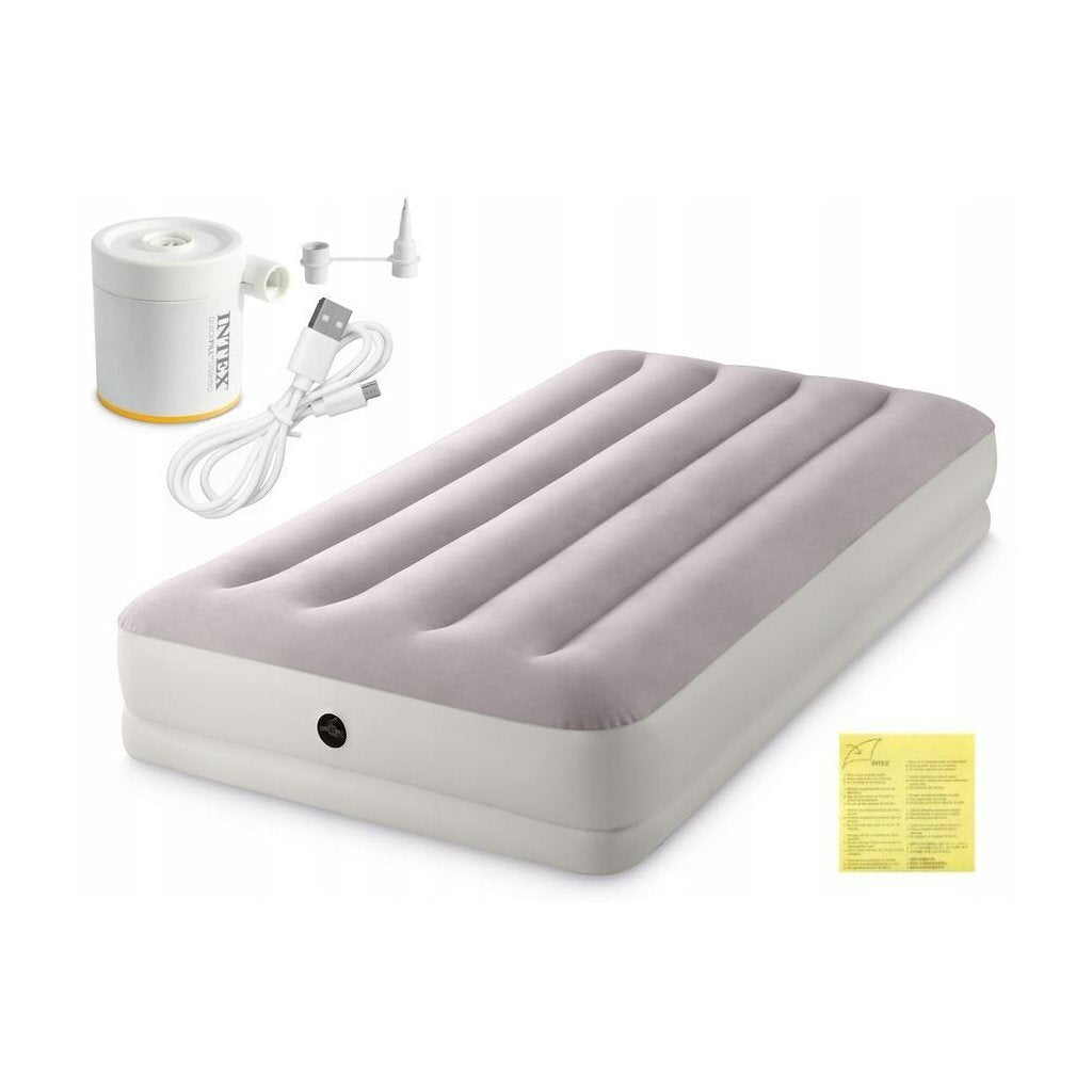 Intex 64177 Twin Prestige Mid-Rise 1-Persoons Luchtbed 191X99X30 Cm Grijs