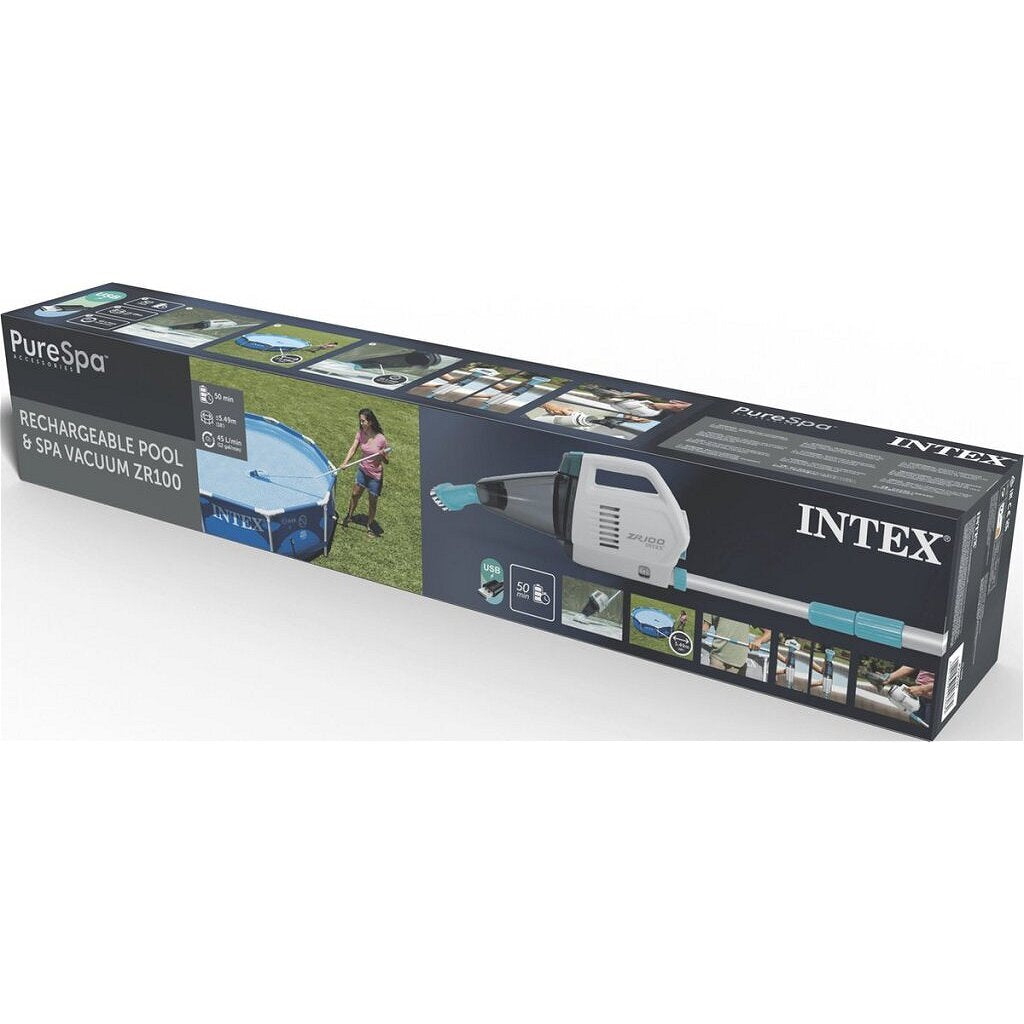 Intex 28626 Handzaam Oplaadbaar Stofzuiger Voor Zwembad/Spa Wit/Blauw
