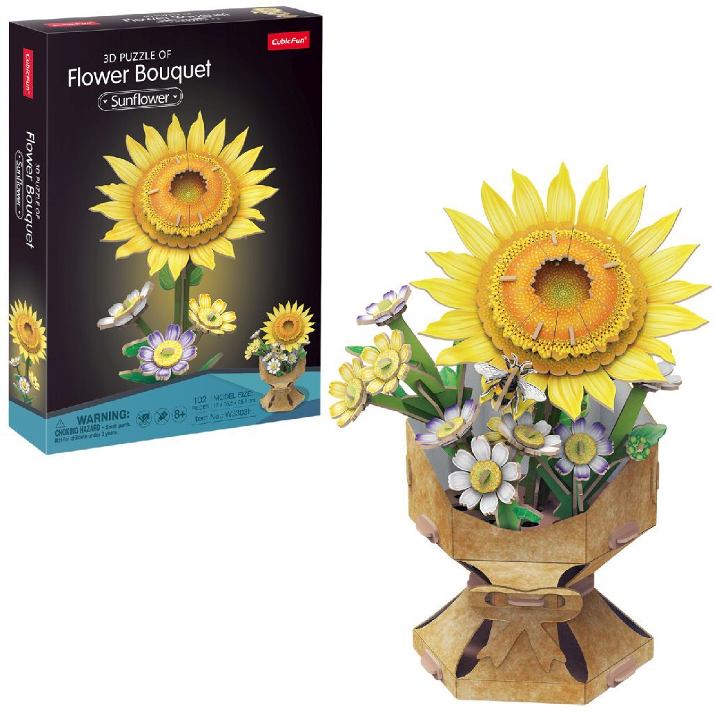 Cubic Fun 3D Puzzel Zonnebloem 102 Stukjes