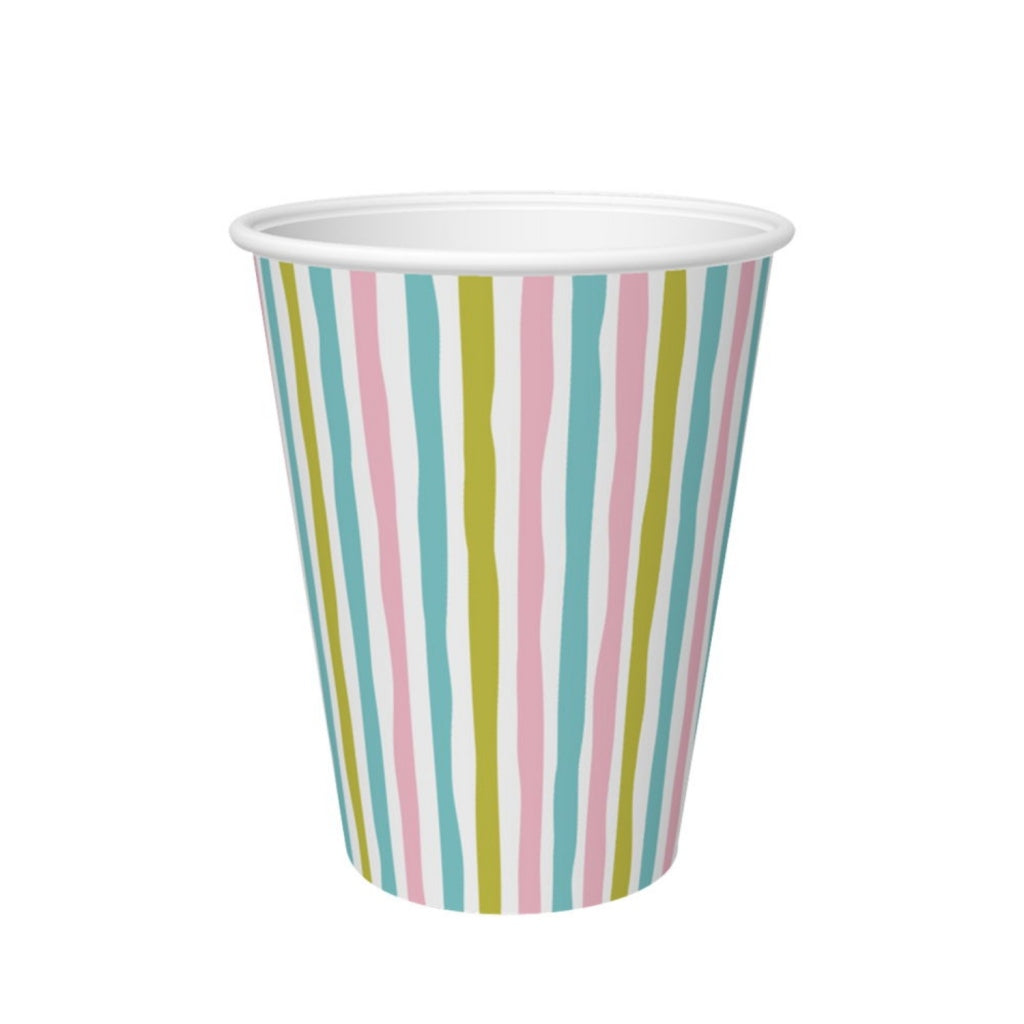 Duni Papieren Bekers Stripes 24 Cl 10 Stuks