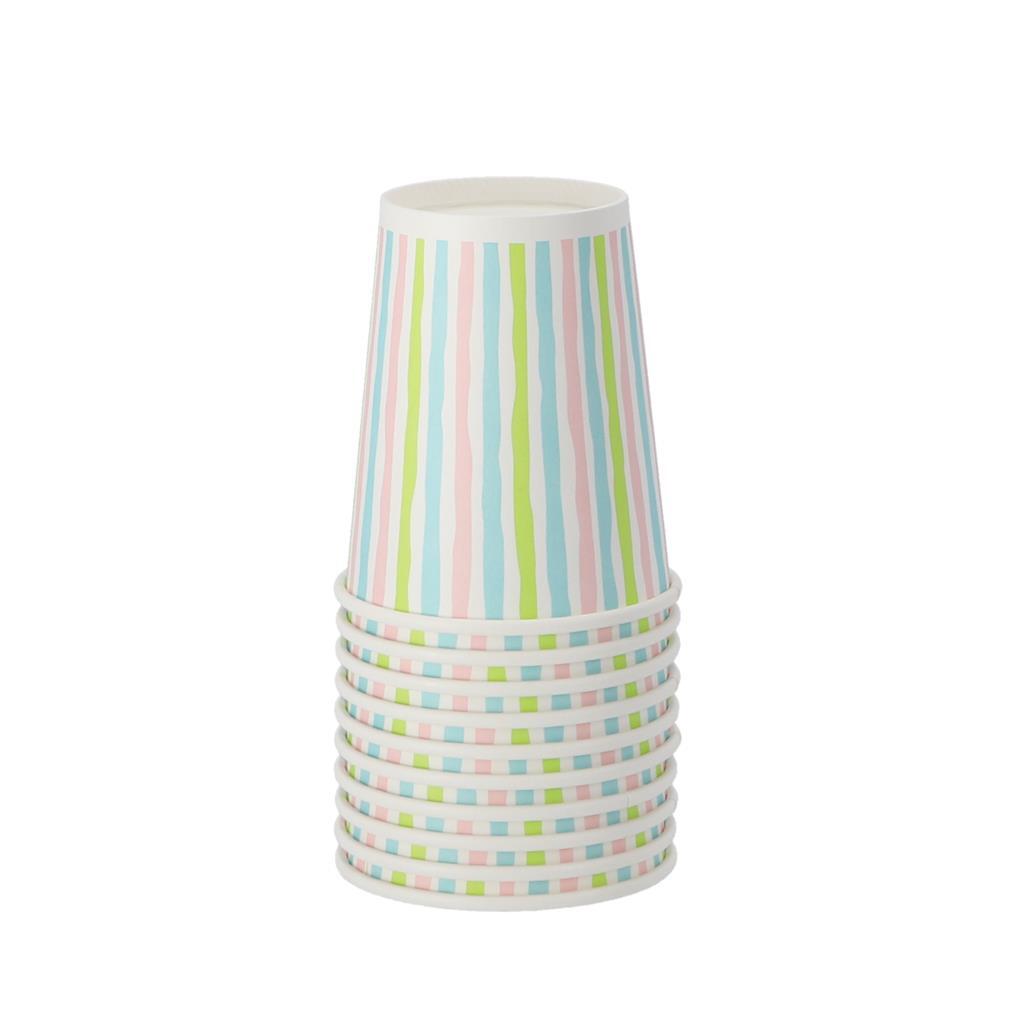 Duni Papieren Bekers Stripes 24 Cl 10 Stuks