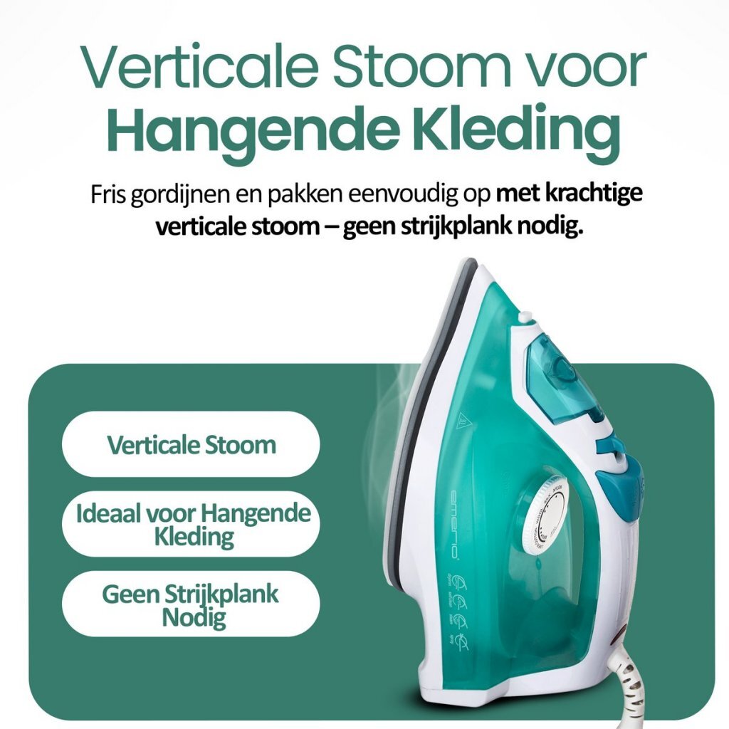 Emerio Si-110298.4 Stoomstrijkijzer Lichtblauw/Wit