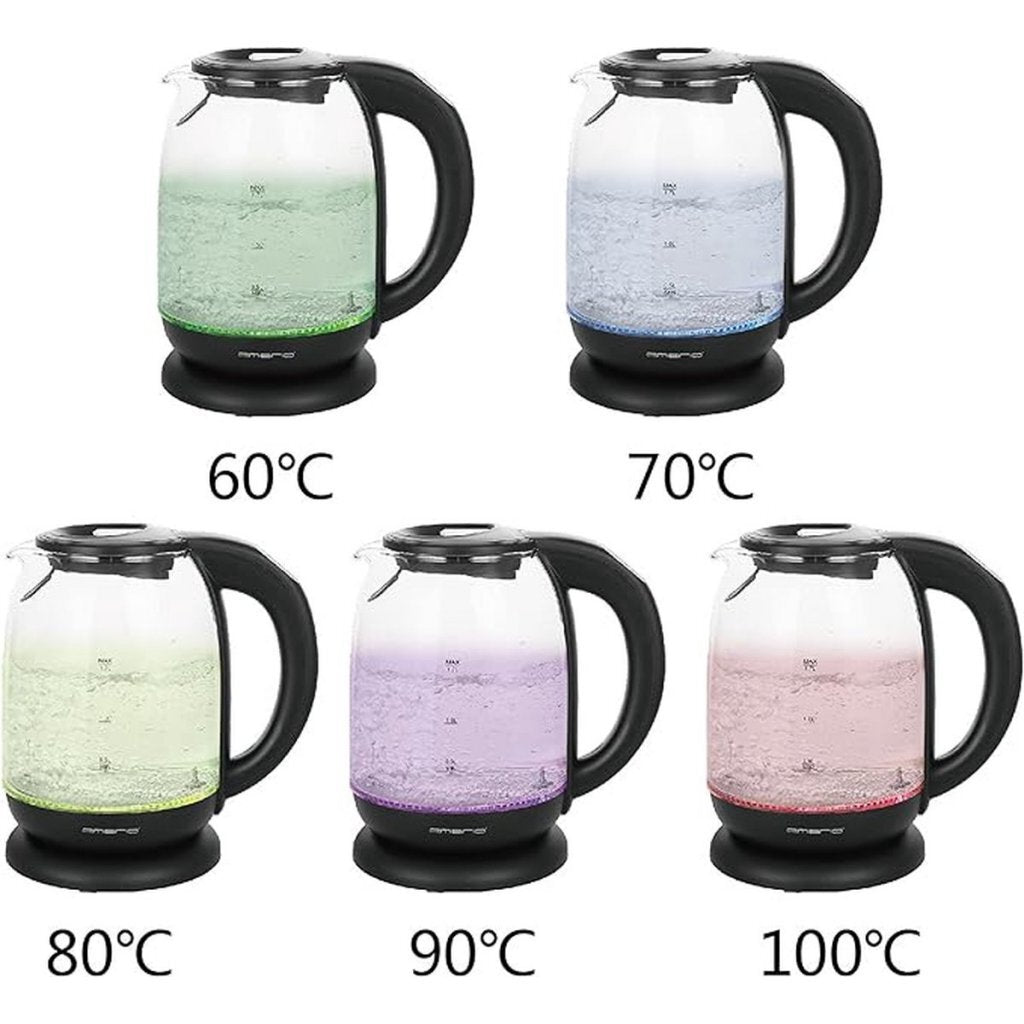 Emerio Wk-119255 Glazen Waterkoker 1.7L 2200W Zwart
