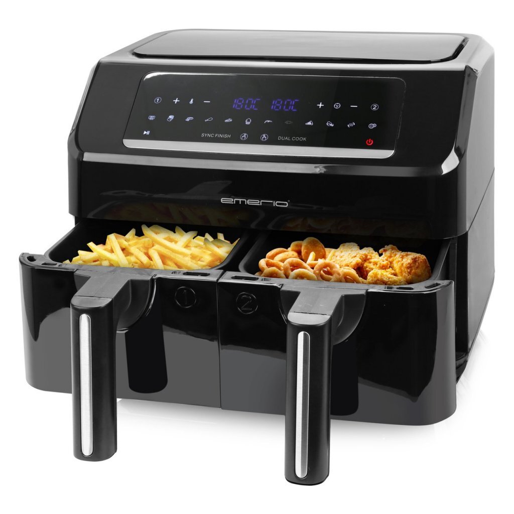 Emerio Af-130376.1 Dubbele Heteluchtfriteuse 2X3.6L 2400W Zwart