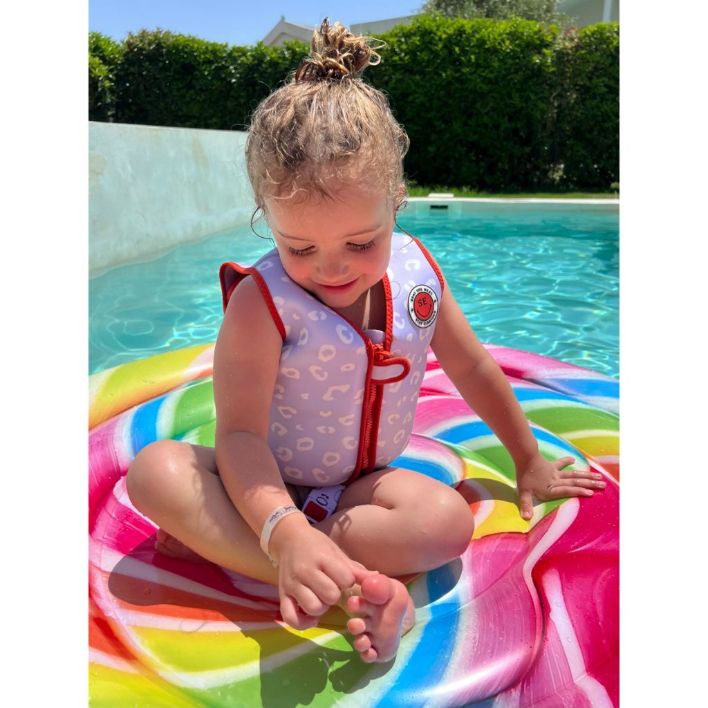 Overige Merken Swim Essentials Zwemvest Luipaard 3-6 Jaar Lila/Rood