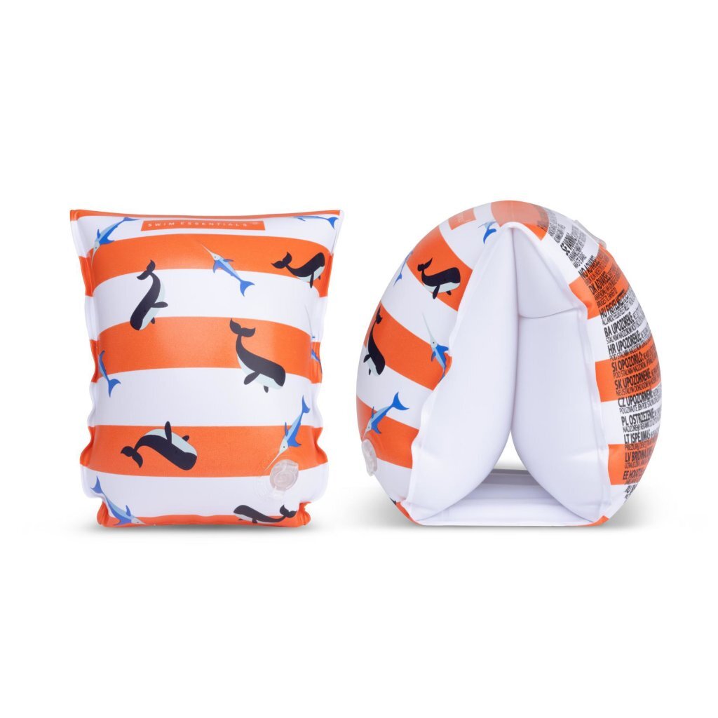 Overige Merken Swim Essentials Zwembandjes Ocean Stripes 2-6 Jaar Oranje/Wit