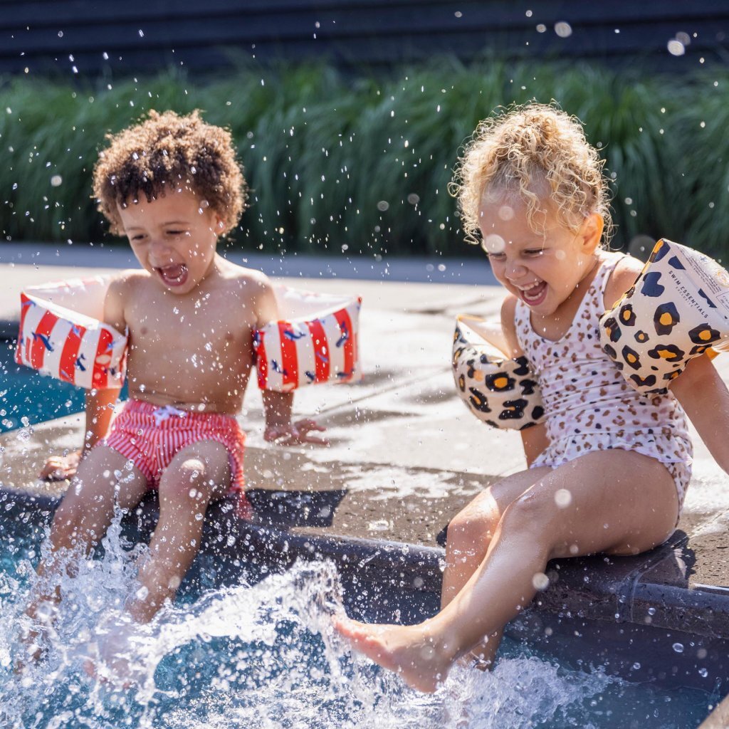 Overige Merken Swim Essentials Zwembandjes Ocean Stripes 2-6 Jaar Oranje/Wit