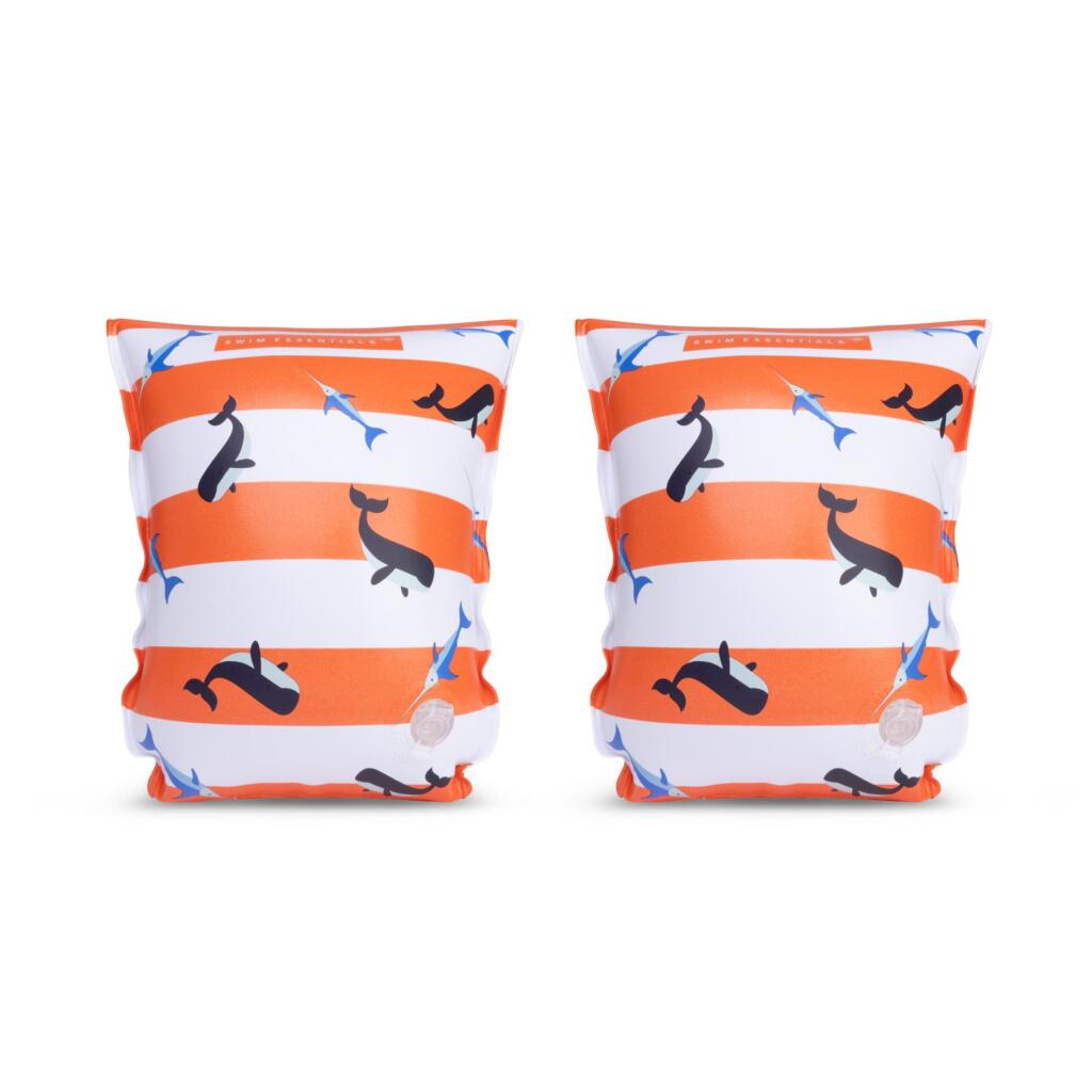 Overige Merken Swim Essentials Zwembandjes Ocean Stripes 0-2 Jaar Oranje/Wit
