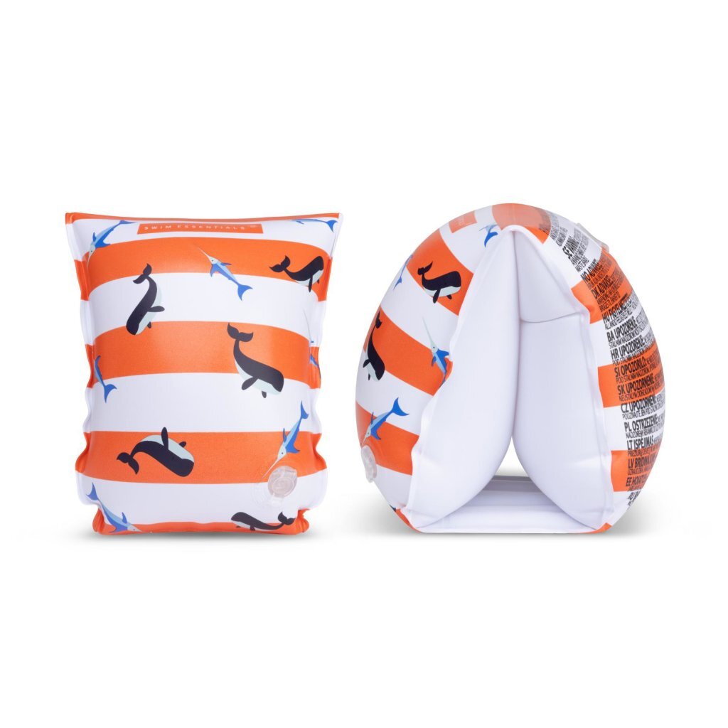 Overige Merken Swim Essentials Zwembandjes Ocean Stripes 0-2 Jaar Oranje/Wit