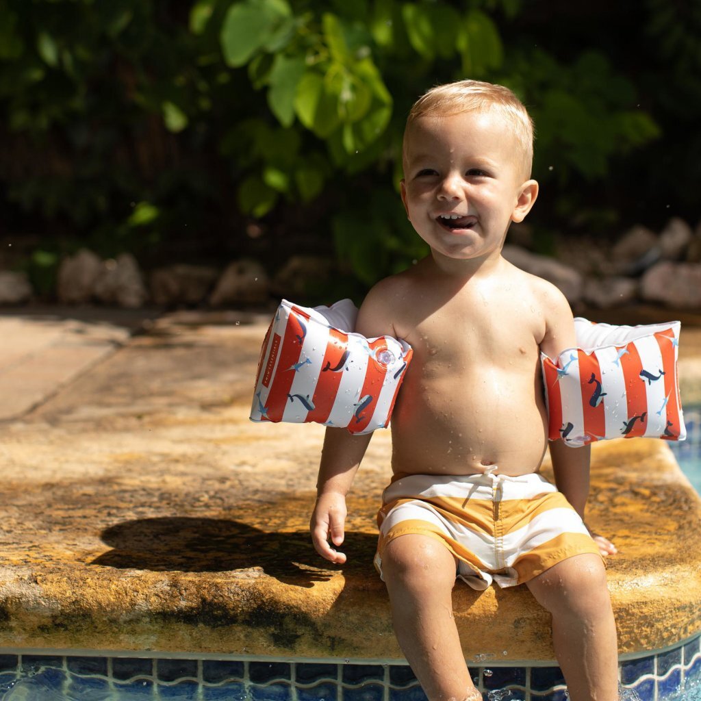 Overige Merken Swim Essentials Zwembandjes Ocean Stripes 0-2 Jaar Oranje/Wit