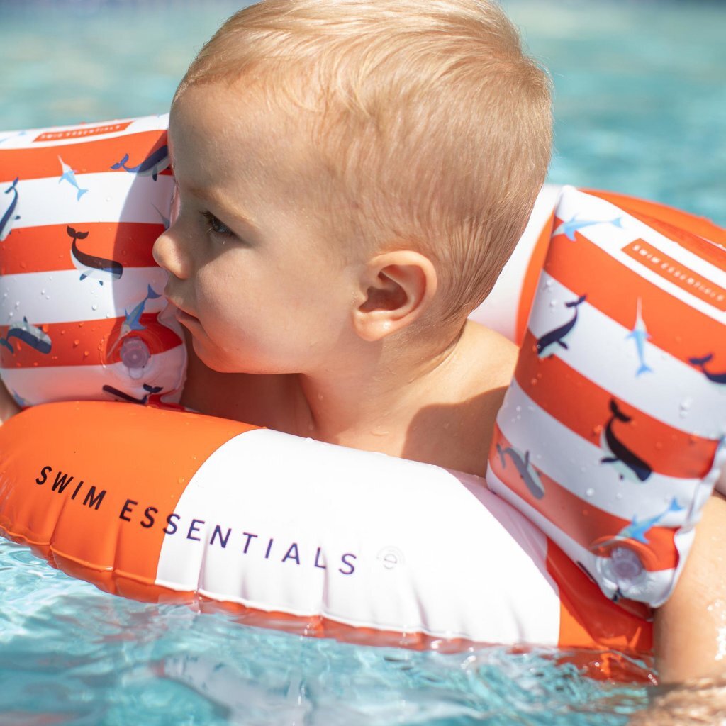 Overige Merken Swim Essentials Zwembandjes Ocean Stripes 0-2 Jaar Oranje/Wit