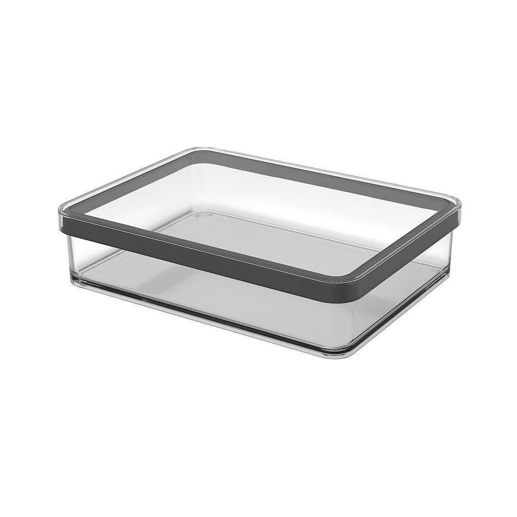 Rotho Loft Vleeswarendoos 20X15X5 Cm 1L Zwart/Transparant