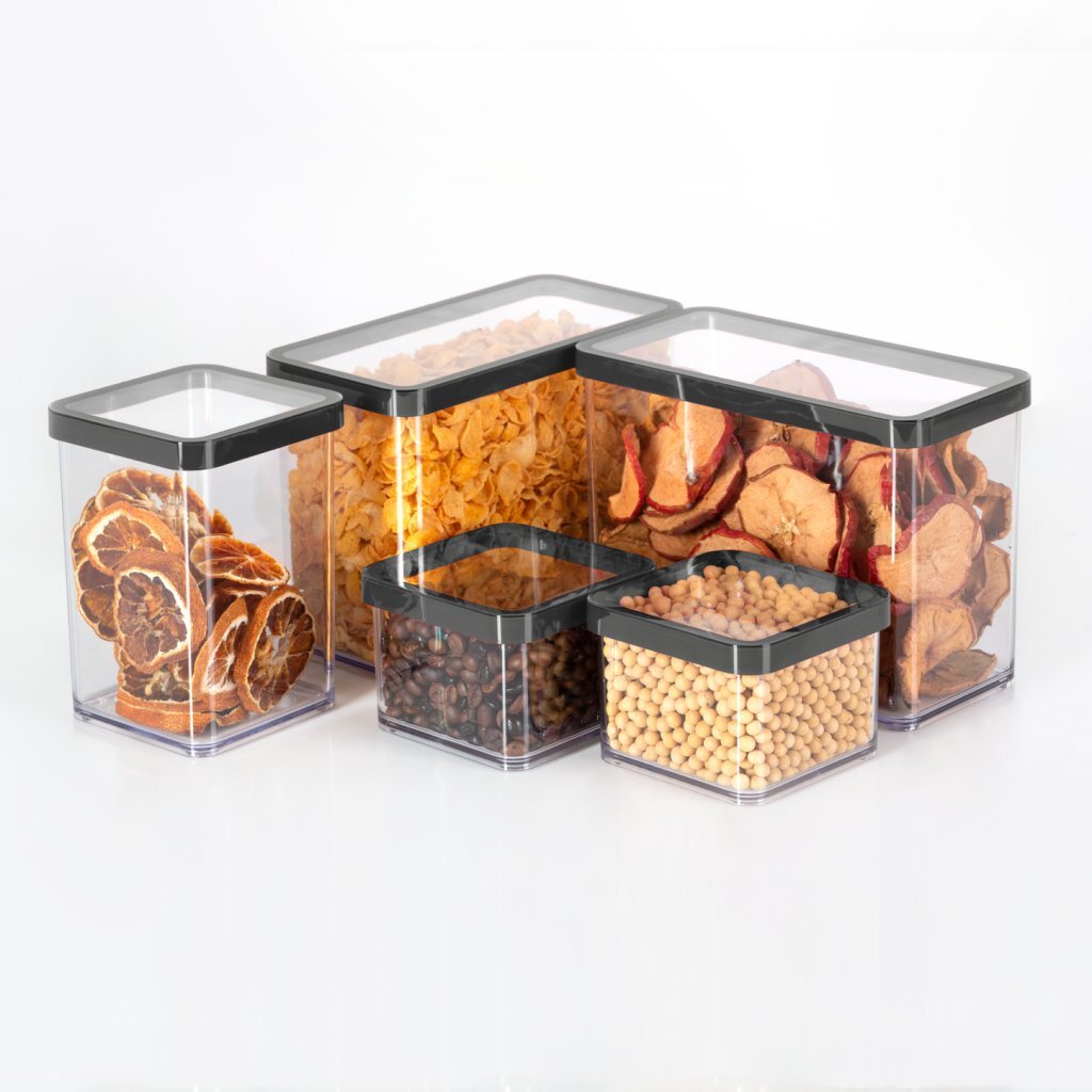 Rotho Loft Vleeswarendoos 20X15X5 Cm 1L Zwart/Transparant