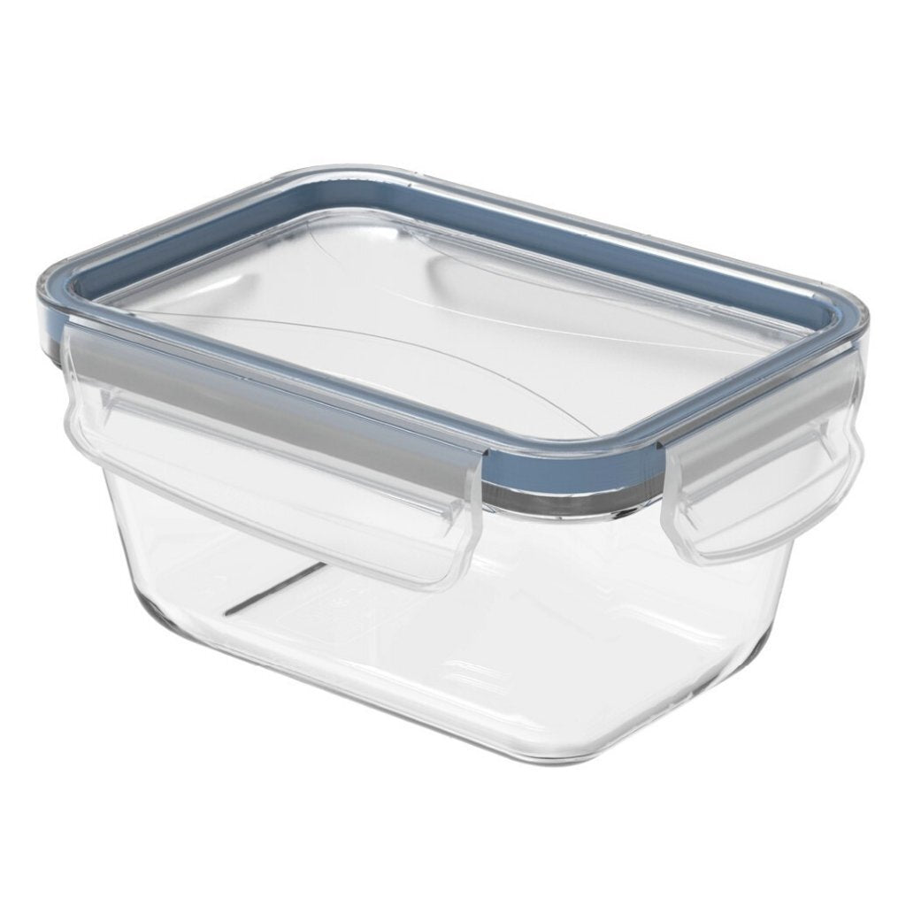 Rotho Clic &Amp; Lock Koelkast Bewaardoos 0.5L Horizon Blauw/Transparant/Glas