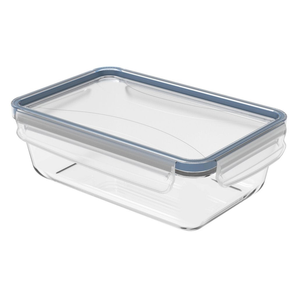 Rotho Clic &Amp; Lock Koelkast Bewaardoos 1.3L Horizon Blauw/Transparant/Glas