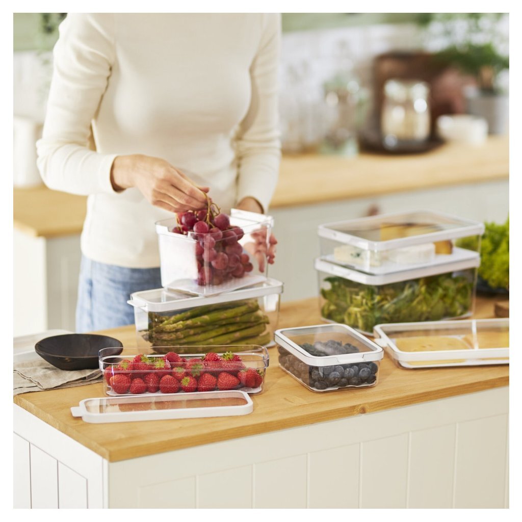 Rotho Cauma Koelkastorganizer 18.4X27X3.1 Cm 1.3L Wit/Tranparant