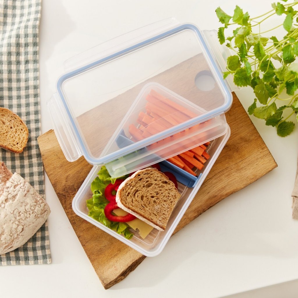 Rotho Clic &Amp; Lock Koelkast Bewaardoos 1.5L Horizon Blauw/Transparant