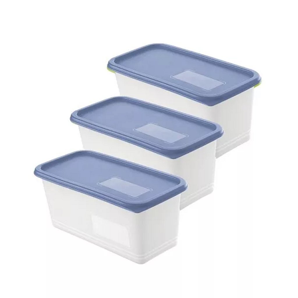 Rotho Domino Diepvriesdozen Etiket Decor 3X1.5L Horizon Blauw/Wit