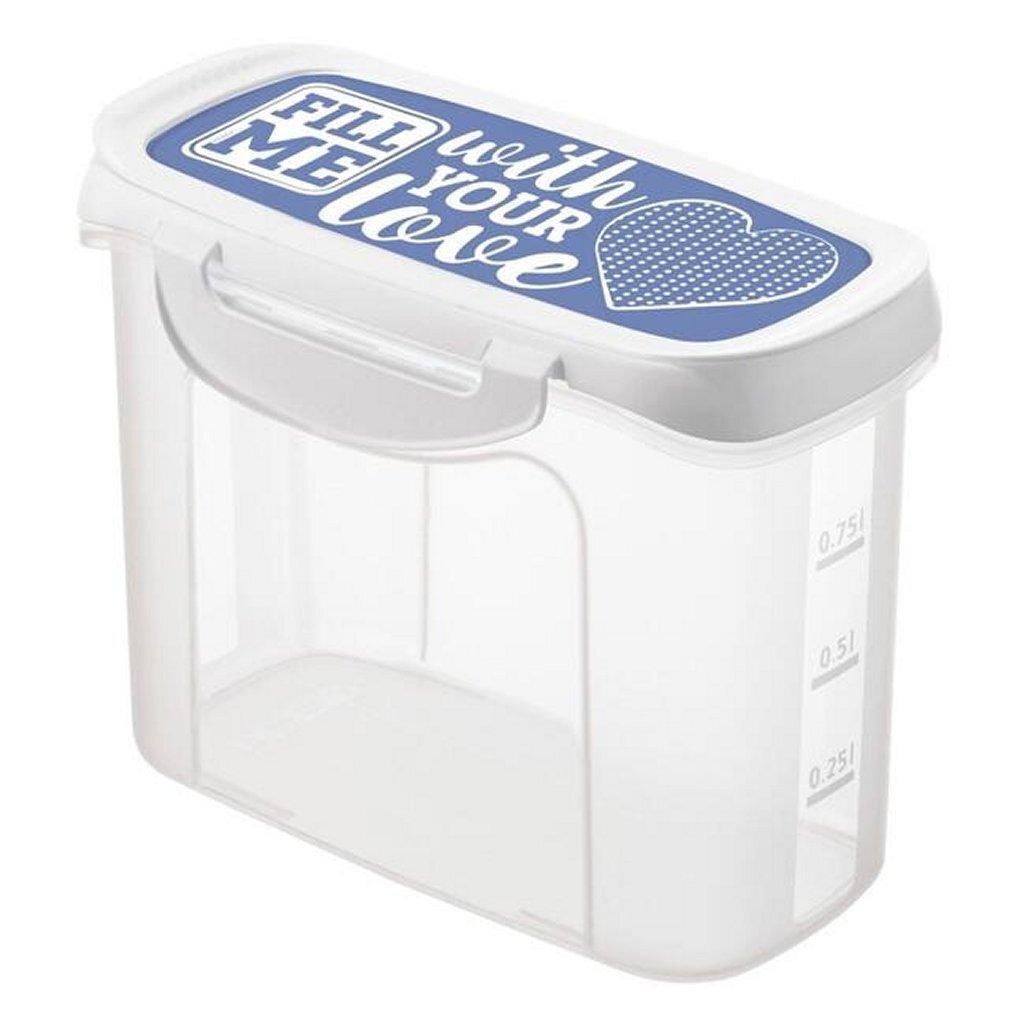 Rotho Clic &Amp; Lock Bewaar-Strooidoos 1L Blauw/Wit/Transparant