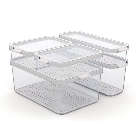 Rotho Cauma Set Koelkastorganizer 4.65L + 2L + 1.15L + 2X 1.2L Transparant