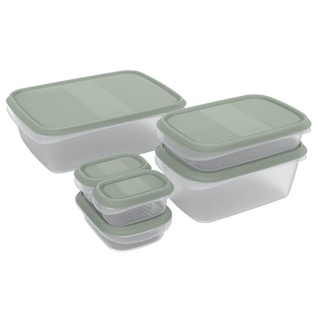 Rotho Elements Koelkast Bewaardoos Set 6-Delig Mistletoe Groen/Transparant
