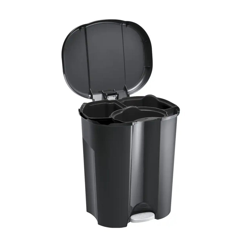 Rotho Pila Afvalscheider 10L+2X15L Zwart