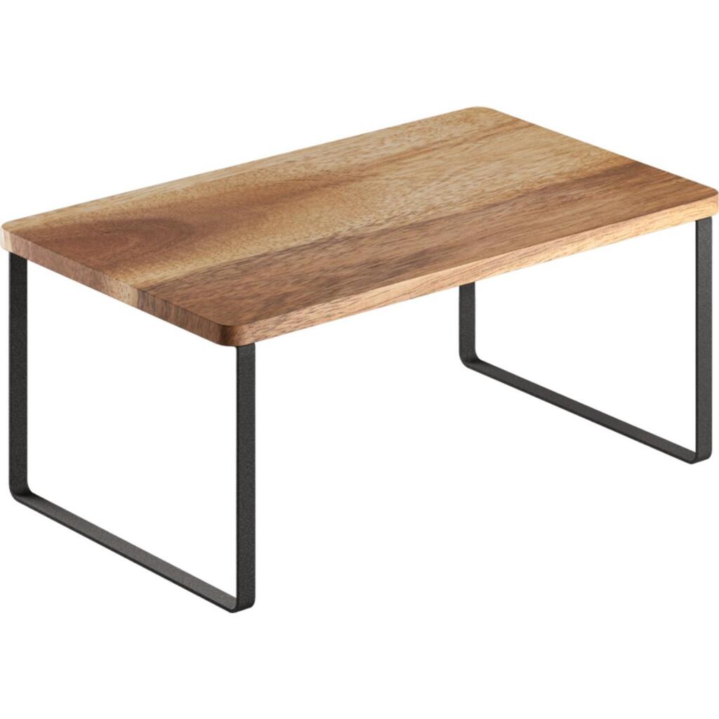 Metaltex York Lava Kruidenrek 1 Etage 19X32X16 Cm Acacia Hout/Zwart Metaal