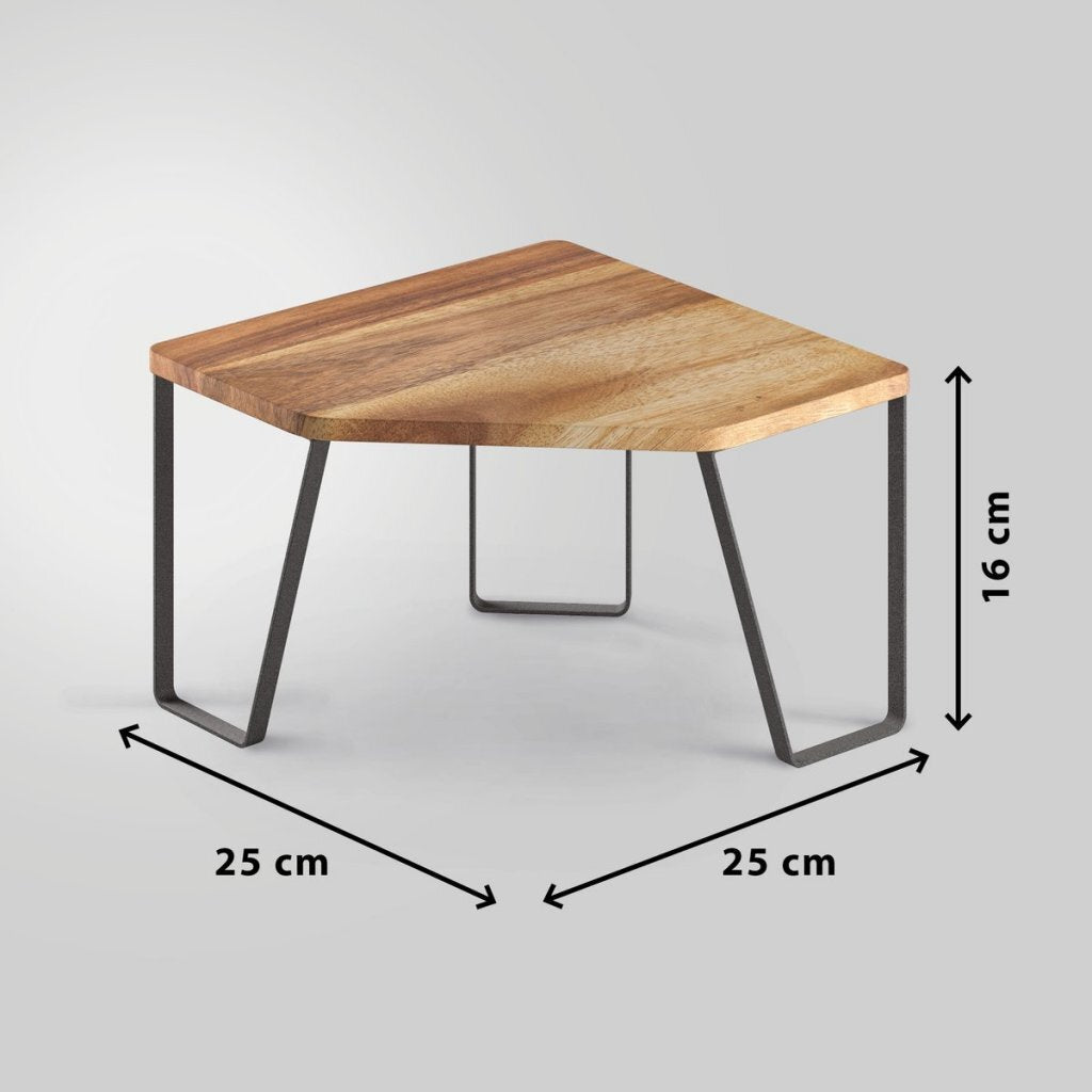Metaltex York Lava Kruidenrek Hoek 25X25X16 Cm Acacia Hout/Zwart Metaal