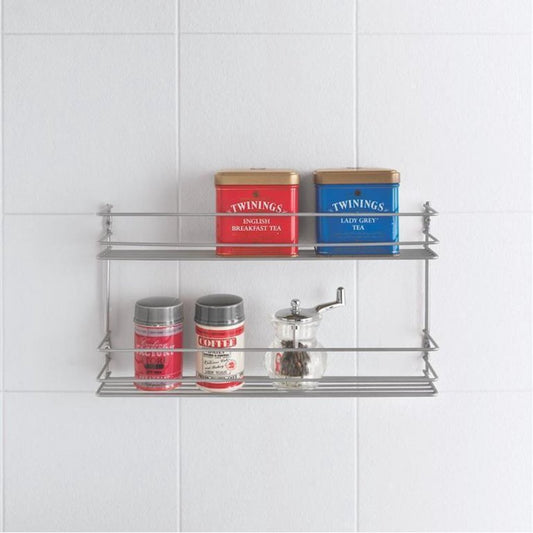 Metaltex Space Saver Smart Kitchen Pepito Kruidenrek 2 Etages 36X8X19 Cm Zilver