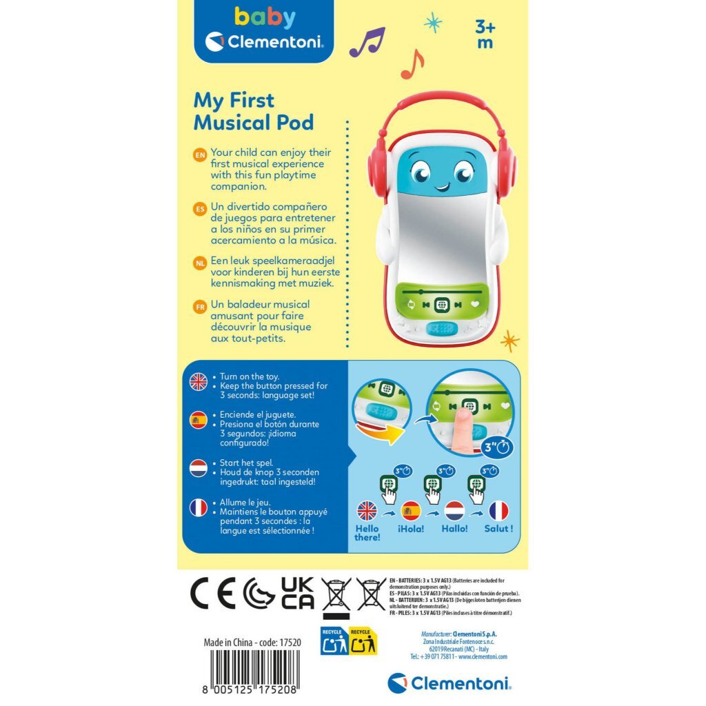 Clementoni Baby Mp3 Speler + Geluid Assorti