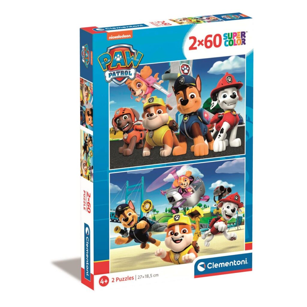 Clementoni Supercolor Puzzel Paw Patrol 2X60 Stukjes