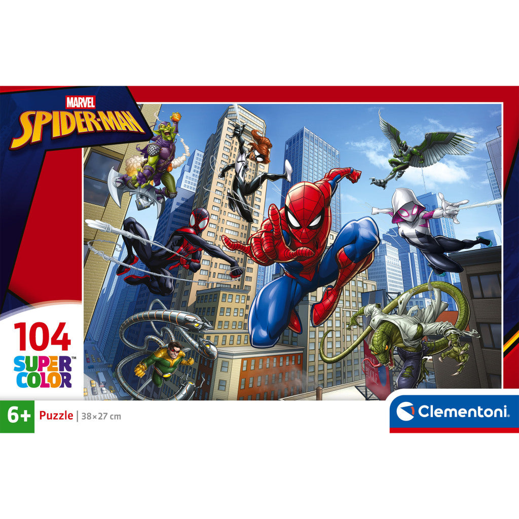 Clementoni Super Color Puzzel Spiderman 104 Stukjes