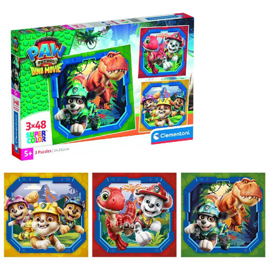 Clementoni Super Color 3In1 Puzzel Paw Patrol Dino 3X48 Stukjes