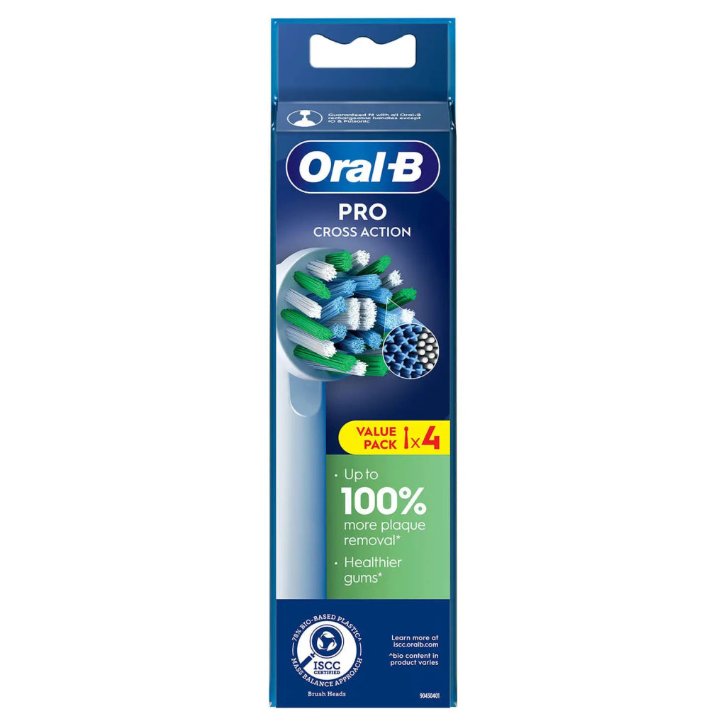 Oral-B Cross Action Pro Opzetborstels 4 Stuks Wit