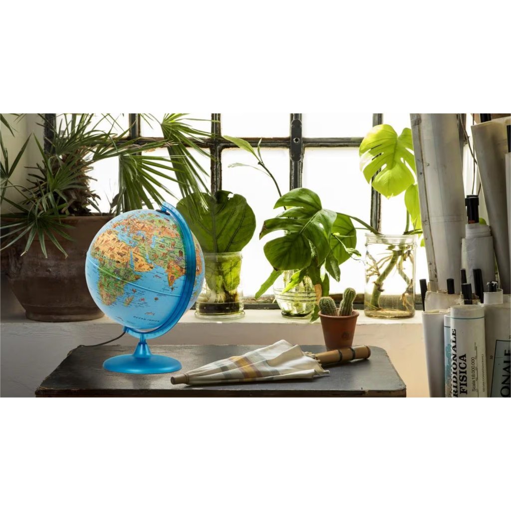 Kangaro Nova Rico Nr-0325Sasa-Fr Safari Kinderwereldbol 25 Cm Franstalig + Led-Verlichting