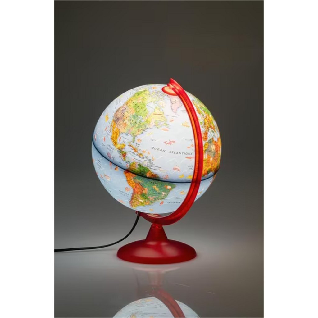 Kangaro Nova Rico Nr-0325Zozo-Fr Zoo Kinderwereldbol Franstalig 25 Cm + Led-Verlichting