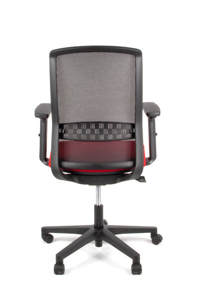 Linea Fabbrica Tekna 01 Zwart/Rood Bureaustoel Met 2D Armleuning