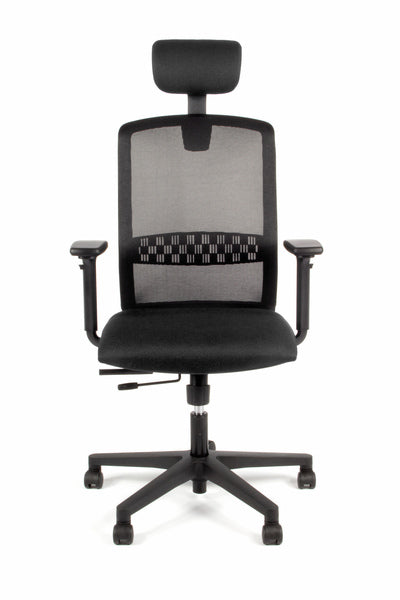 Geen Merk Lf-2012005 Bureaustoel Linea Tekna 01/Pt Zwart/Zwart Met 3D Armleuning En Hoofdsteun