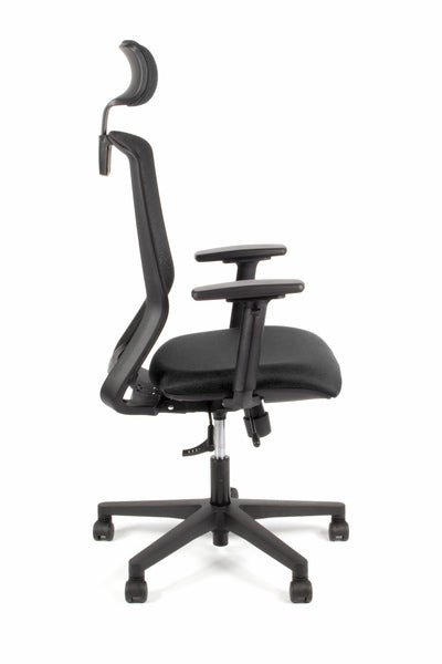 Geen Merk Lf-2012005 Bureaustoel Linea Tekna 01/Pt Zwart/Zwart Met 3D Armleuning En Hoofdsteun