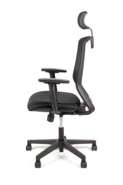 Geen Merk Lf-2012005 Bureaustoel Linea Tekna 01/Pt Zwart/Zwart Met 3D Armleuning En Hoofdsteun